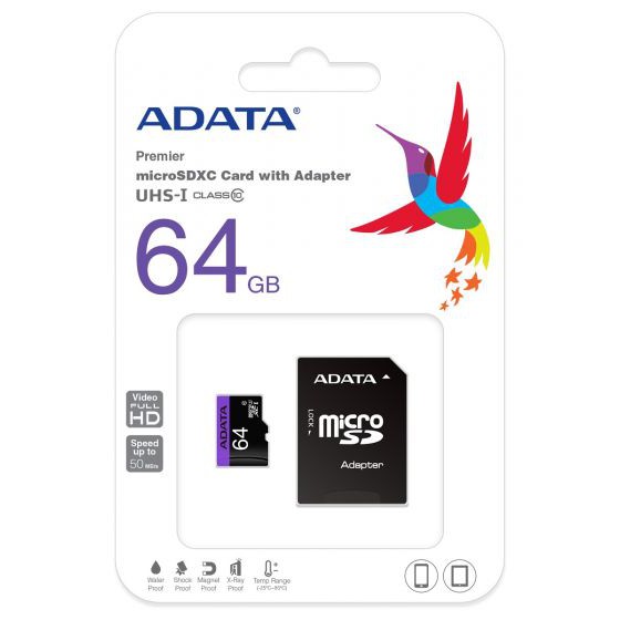 MicroSD Adata 64GB Class 10 Premiere