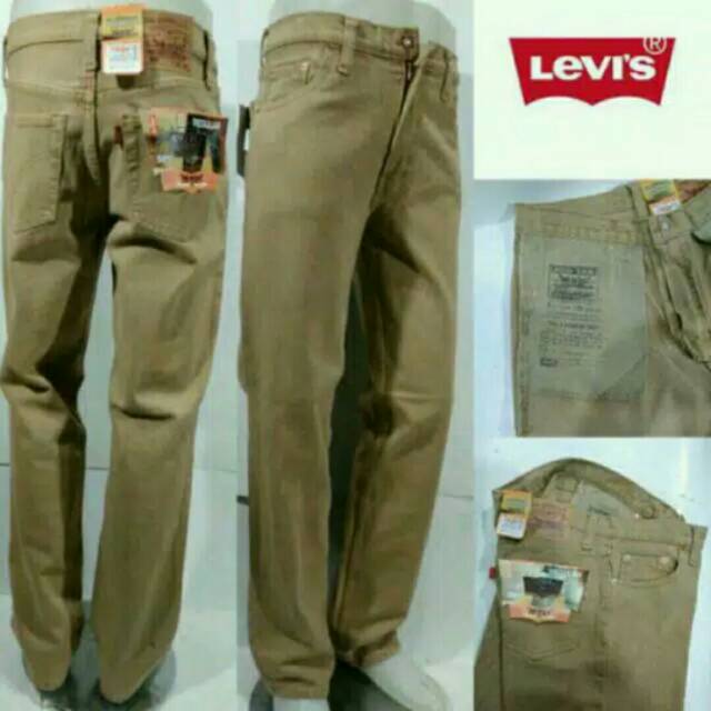 Celana Jeans Pria warna Cream Reguler Size 27-38