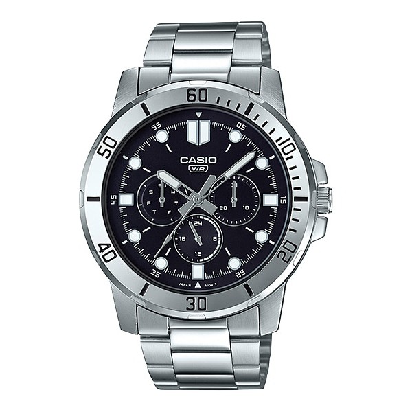 Casio Original Pria MTP-VD300D-1EUDF Stainless Steel Strap