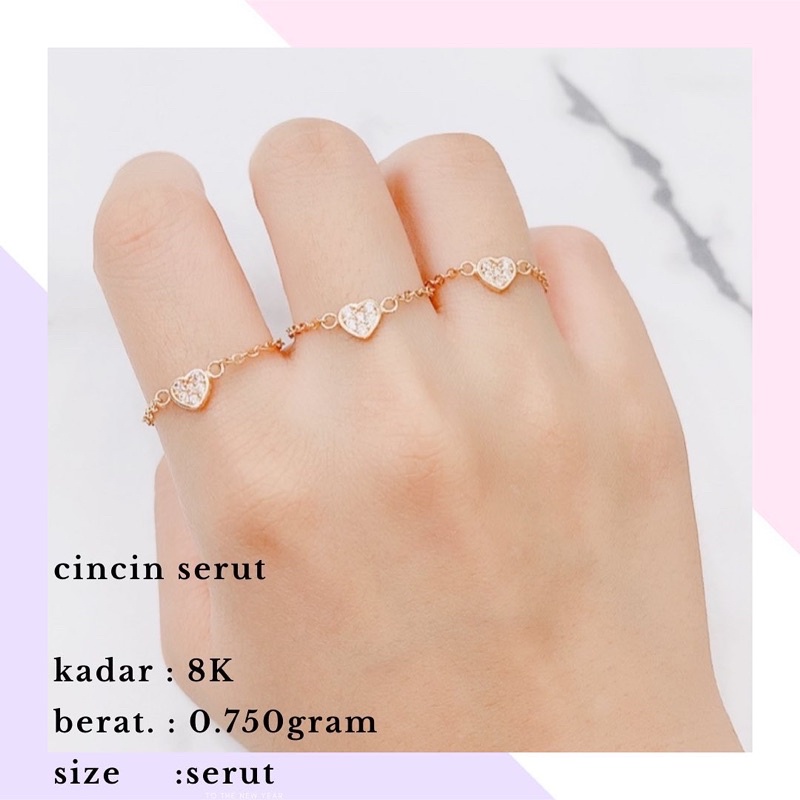 Cincin Emas Serut 0.750 Gr