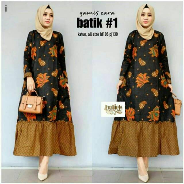 Gamis Batik Rempel Bawah Shopee Indonesia