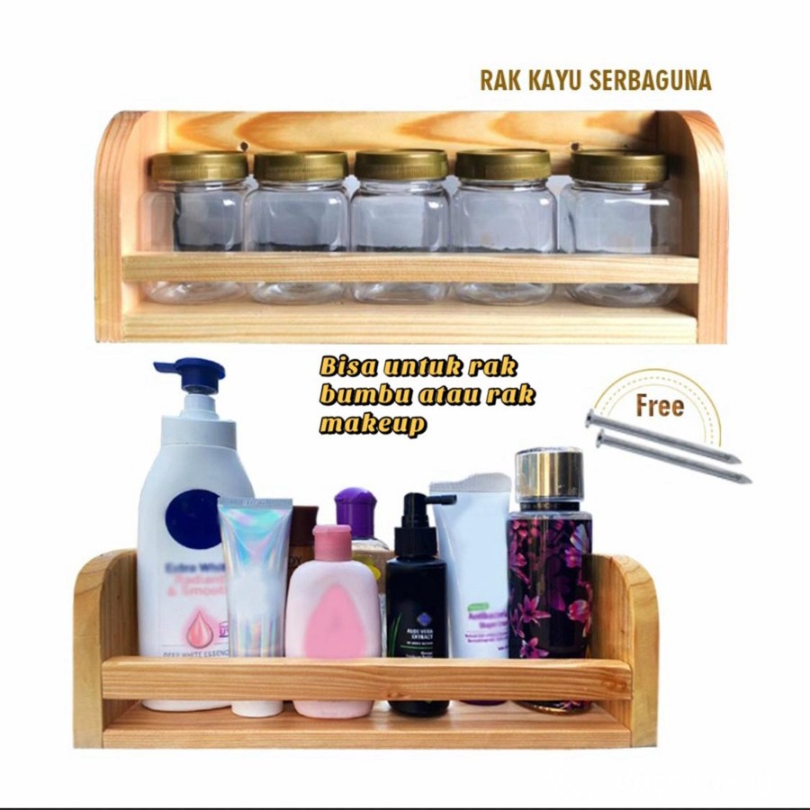 Rak Bumbu Kayu - Tempat Bumbu Unik - Tempat Bumbu Murah - Tempat Bumbu