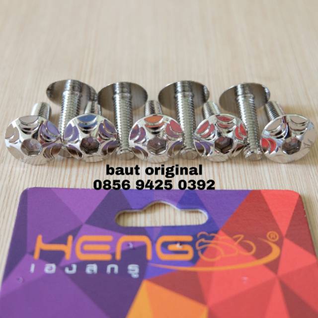 Baut payung probolt flower star silver stainless 6x20 drat 10 panjang 2 cm original heng thailand