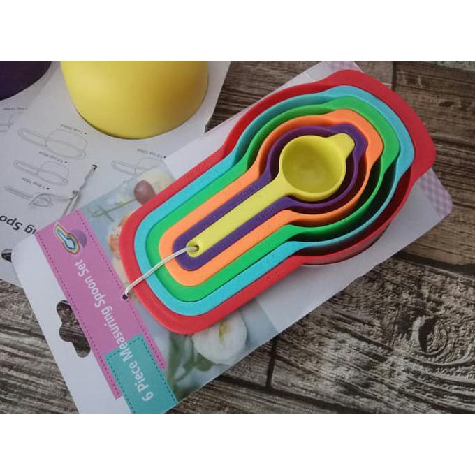 6 Piece Measuring Spoon And Cups Sendok Takar Dan Cup Takar Set