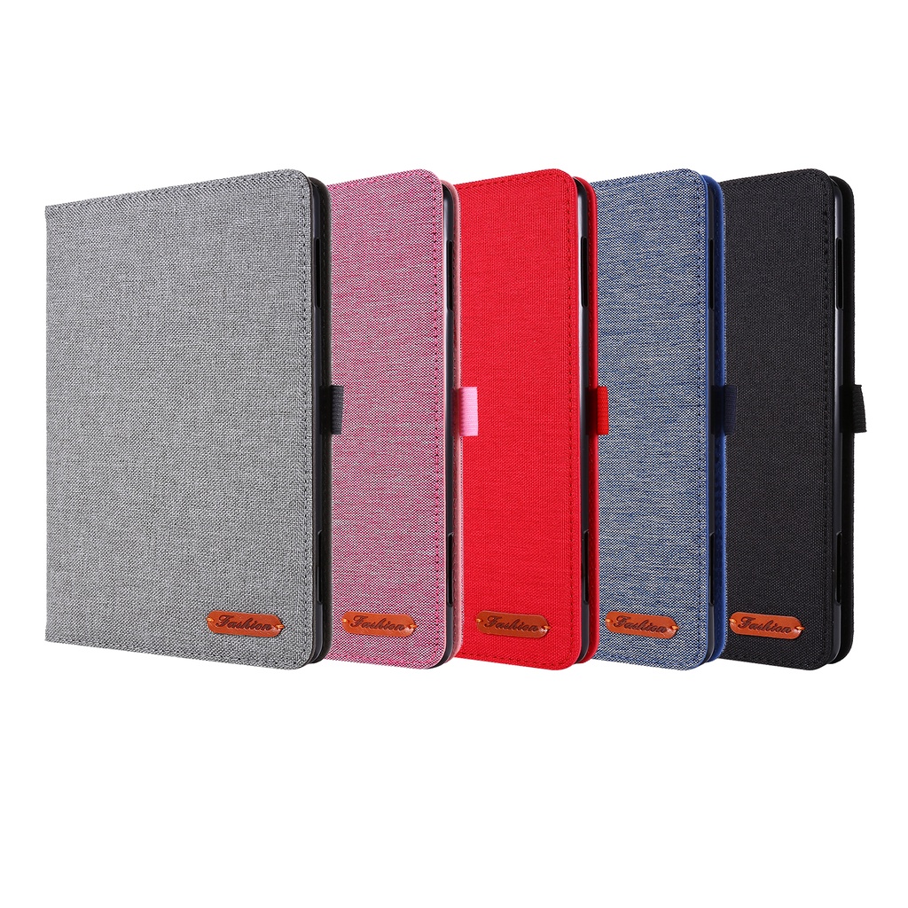 Untuk Huawei Matepad11 (2021) 10.95 &quot;Mate Pad 11 Wi-Fi 2021Tablet Protection Case Fashion Anyaman Kain Pola Warna Solid Flip Kulit Cover Lipat Berdiri