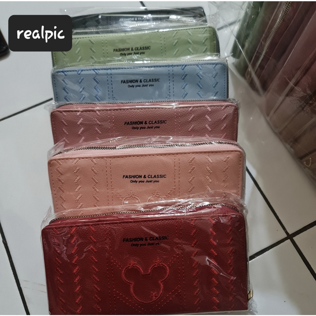 Dompet Wanita Dompet panjang wanita bordir Mickey bisa cod 2022 dompet wanita terbaru