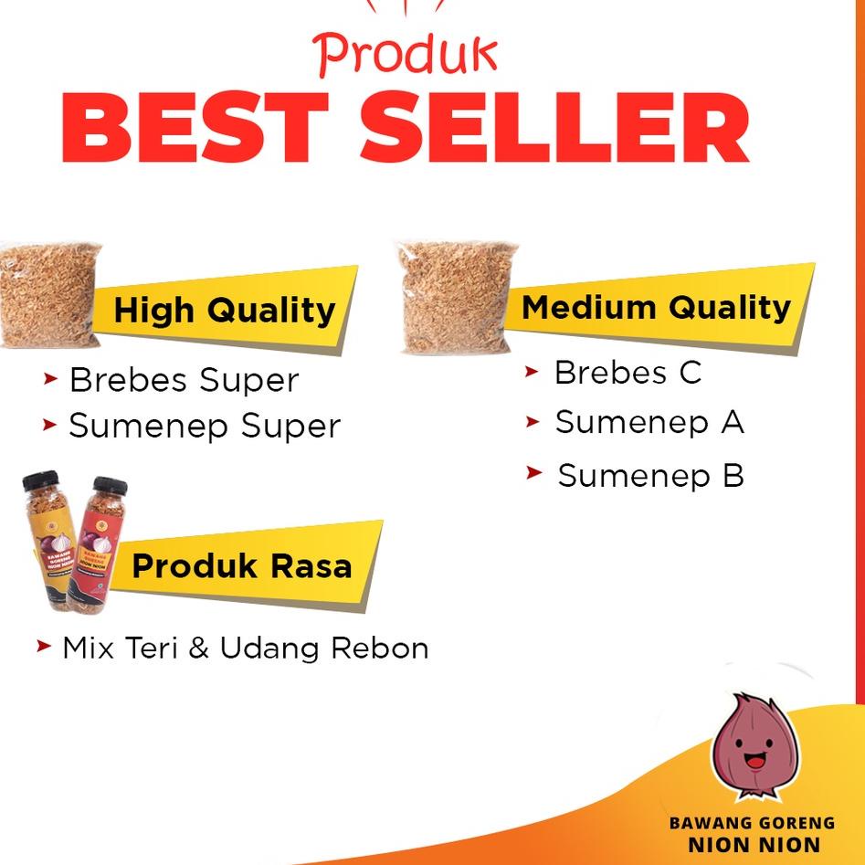 

Harga Kompetitif--Bawang Goreng Brebes Grade B 1kg Enak Renyah