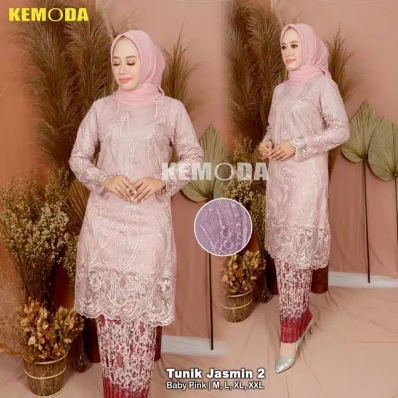 PRODUK ORIGINAL SETELAN KEBAYA TUNIK JASMIN/KEBAYA REAL PICT/KEBAYA MODERN/TULLE PREMIUM