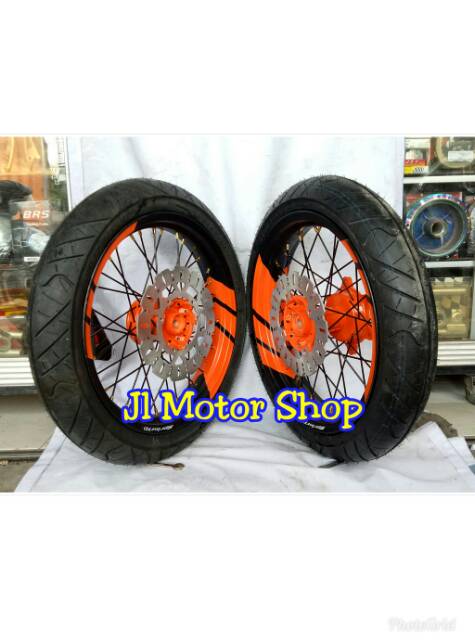 Sepaket Velg SuperMoto Klx Super moto Klx150 Klx 150 DTracker CRF150 CRF 150 L WR155 WR 155 Plus Ban