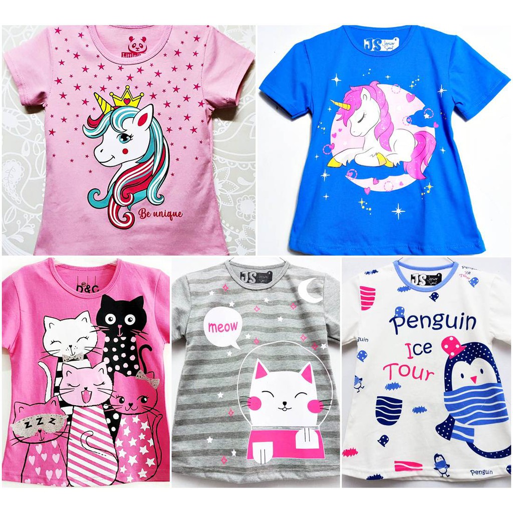  Baju  anak  perempuan Unicorn biru Baju  kaos anak  cewek  usia 