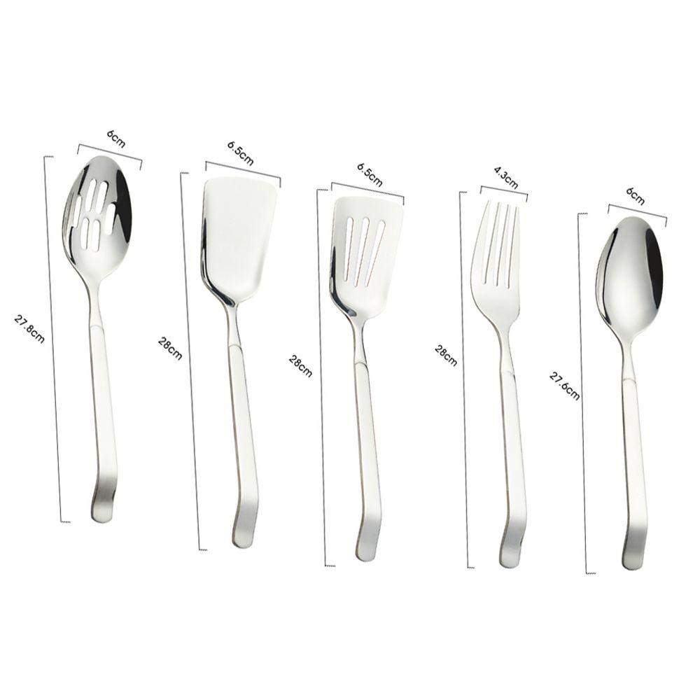 Suyo 5pcs / Set Sendok Makan Bahan Stainless Steel Ukuran 11 Inch