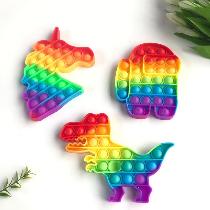 MAINAN POP IT RAINBOW Fidget push Pop itsFidget  toy Push bubble-1