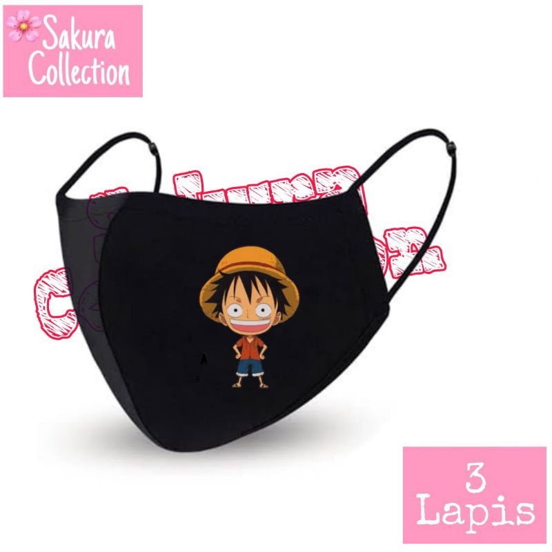 Masker Kain 3 Lapis /Scuba / Earloop - One Piece