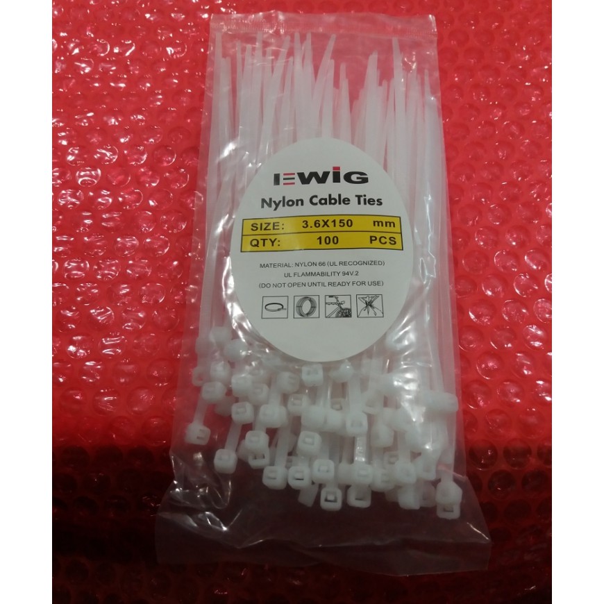 Nylon Cable Ties Insulok Insulock 15cm, 20cm, 25cm Putih isi @100pcs