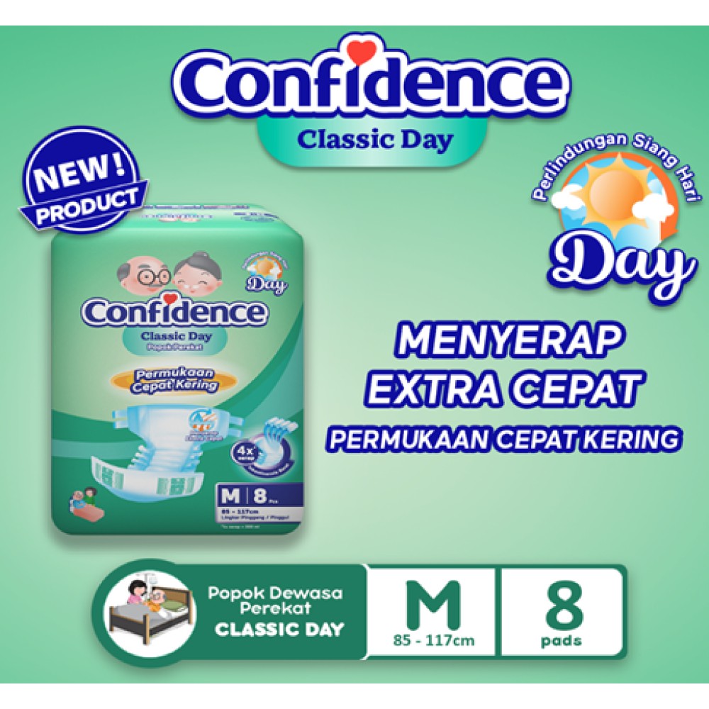 Confidence Classic Day M8 - Confidence Popok Perekat Classic Day M 8