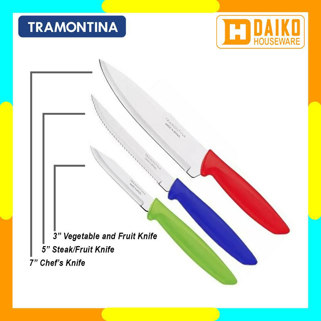 Pisau Set Tramontina - Plenus 3 Pcs Knives Set Pisau Dapur Multifungsi