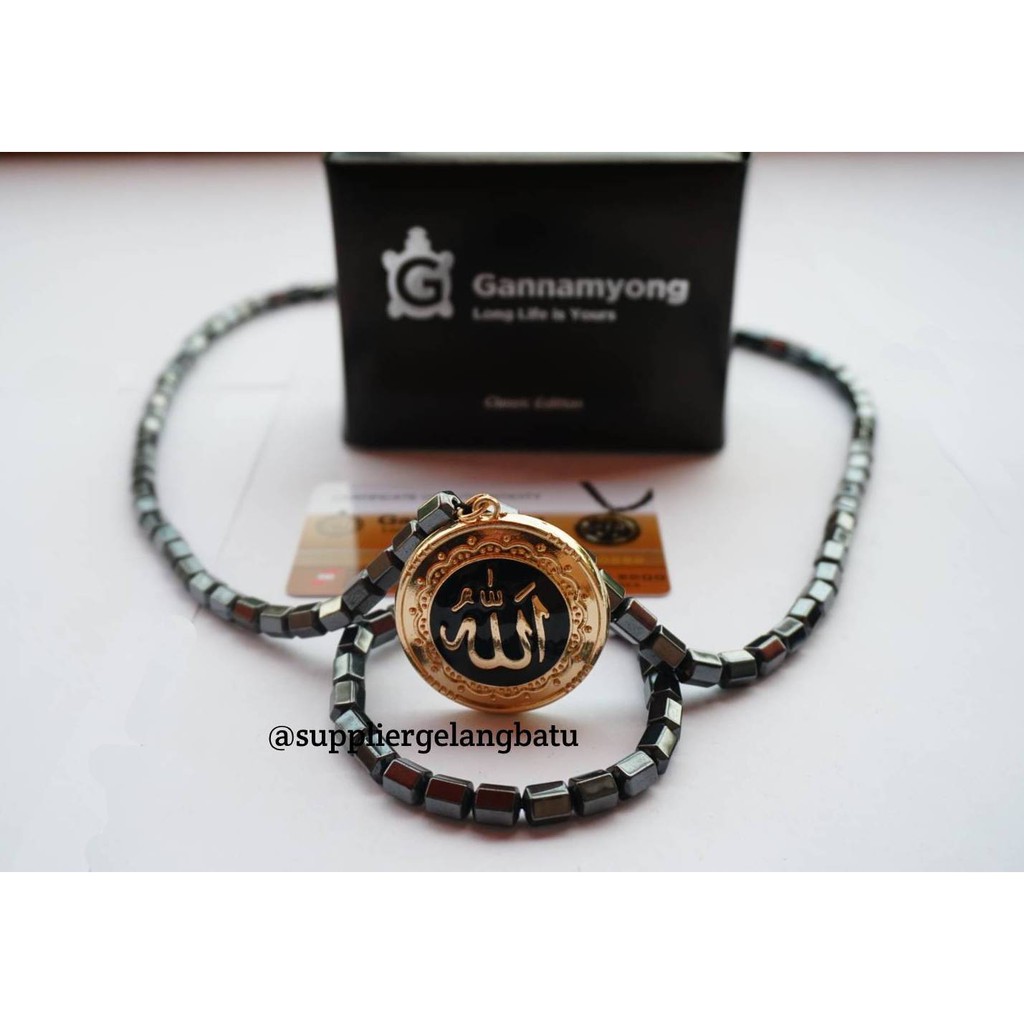 PROMO Kalung magnetic LAFAZ ALLAH FULL GOLD GANNAMYONG bersertifikat