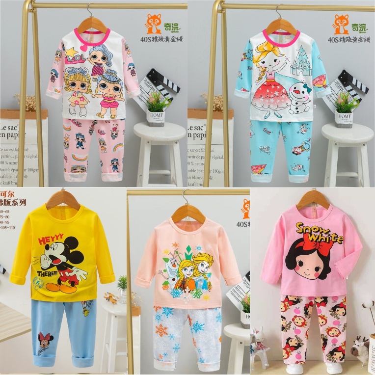 Piyama Anak / Baju Tidur Anak Lengan Panjang Import Perempuan Usia 1-9 Tahun