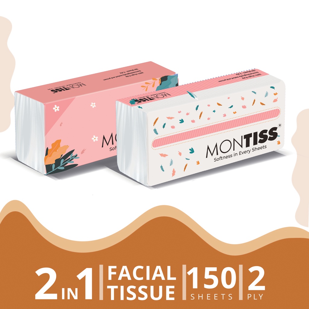 Tissue MONTISS 250 sheets 2ply / Montis Tisu 250 lembar Refill Facial-isi 150 Lembar