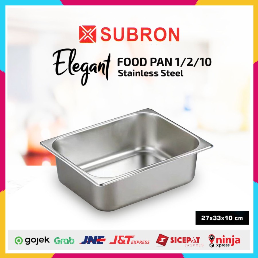 Subron Food Pan 1/2/10 Ukuran 27x33x10 cm Wadah Saji Stainless Steel