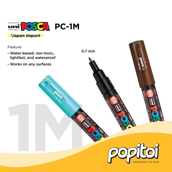 

(DISKON TERMURAH) UNI POSCA PC-1M Paint Marker Pen (Extra Fine Point) - Spidol warna war - A, 6