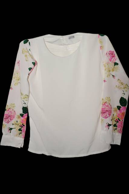 zeverse Pastel flowery sleeves top blouse