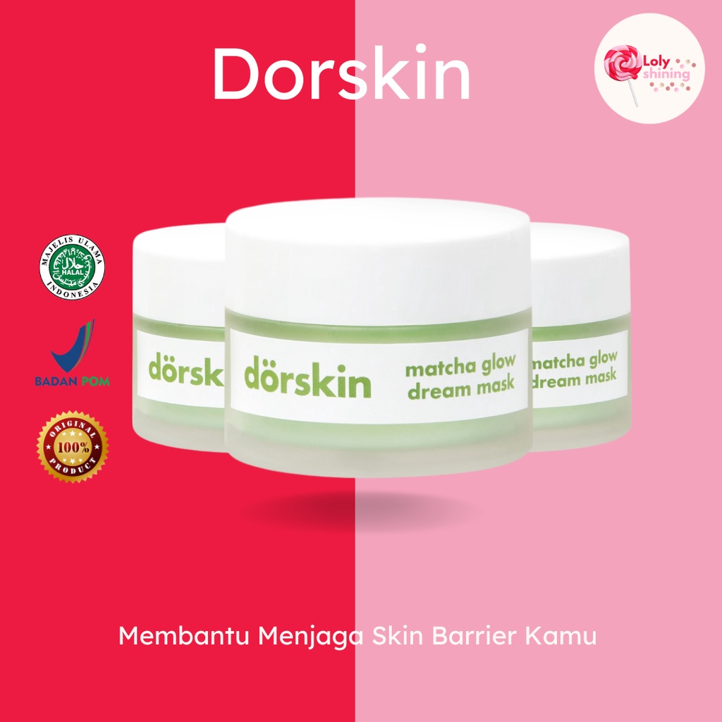 Jual DORSKIN Matcha Glow Dream Sleeping Mask Brightening Masker 30gr
