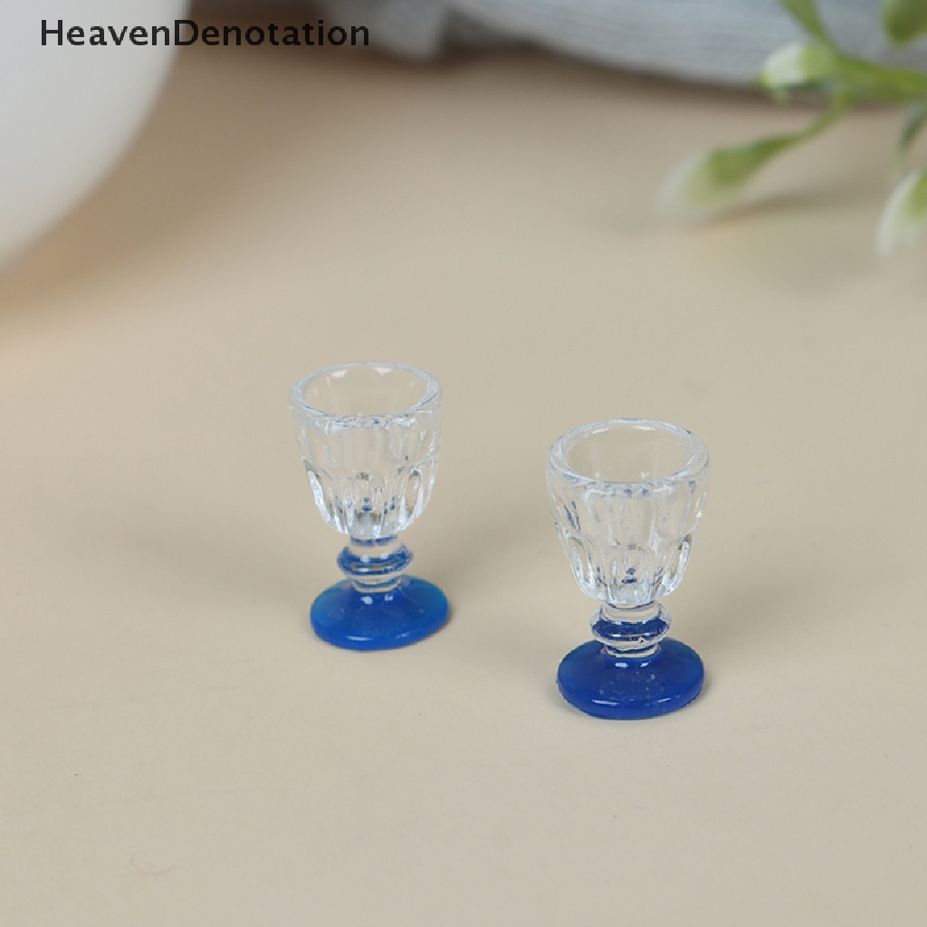 (Heavendenotation) 4pcs Miniatur Gelas Wine / Bir Transparan Untuk Dekorasi Rumah Boneka