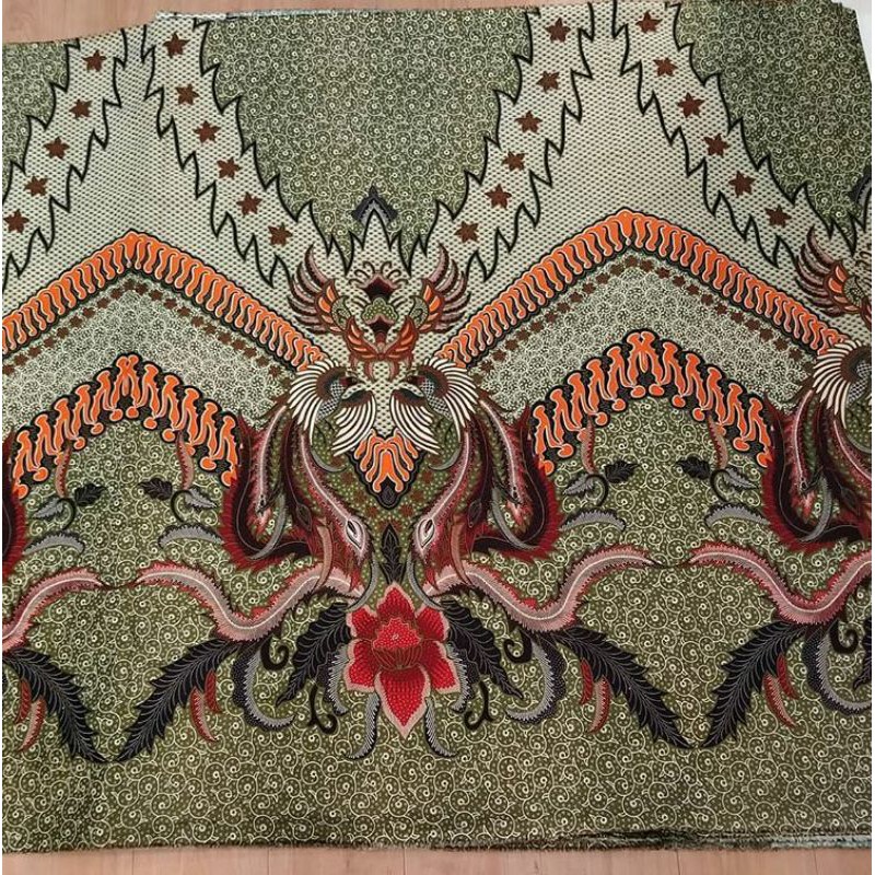 Kain batik solo alusan parang merak ukel hijau(primissima)