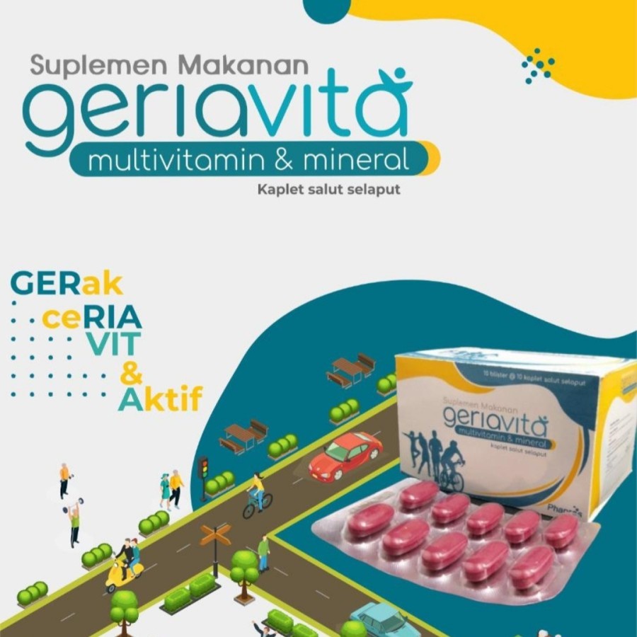Multivitamin Khusus Lansia Geriavita Kaplet (harga PER STRIP 10s)