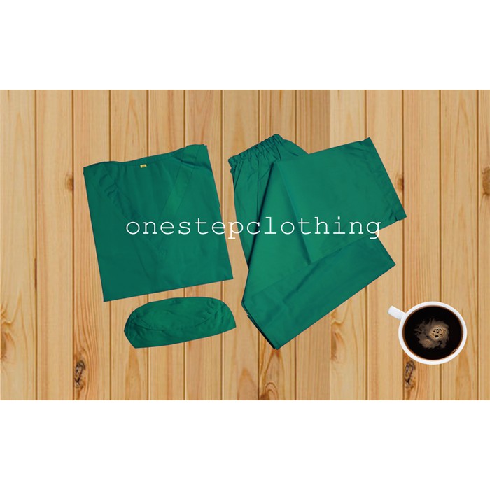 baju oka hijau tua lengan pendek