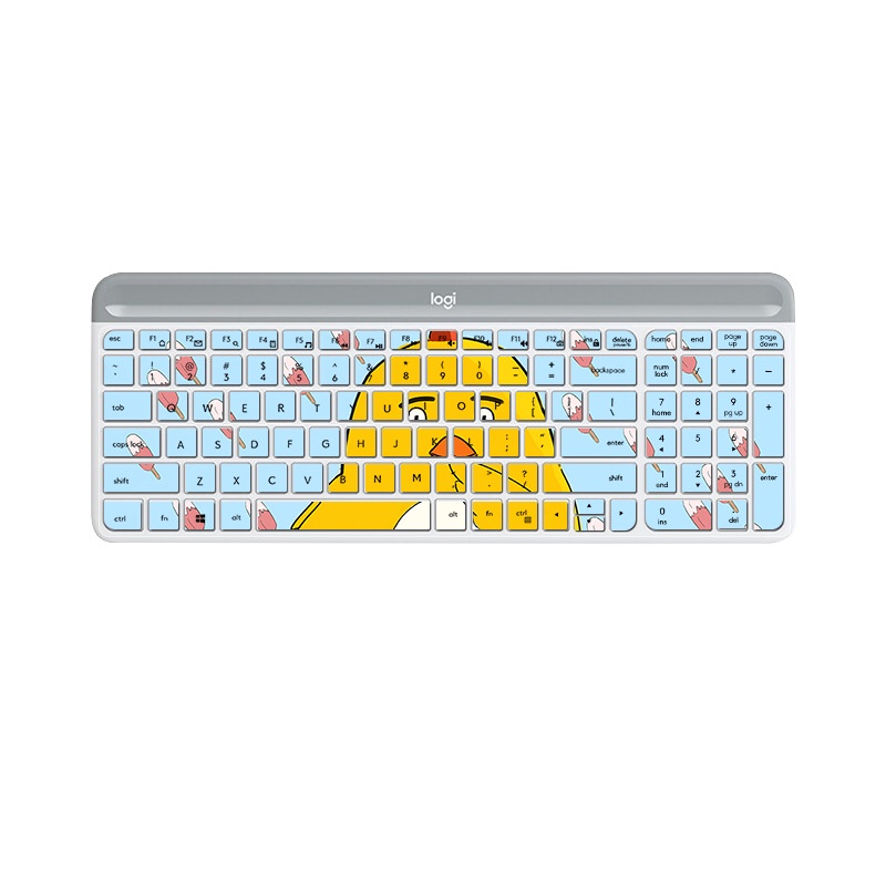 Film Pelindung Keyboard Wireless Bluetooth Motif Kartun Bunga Untuk Logitech MK470 K580