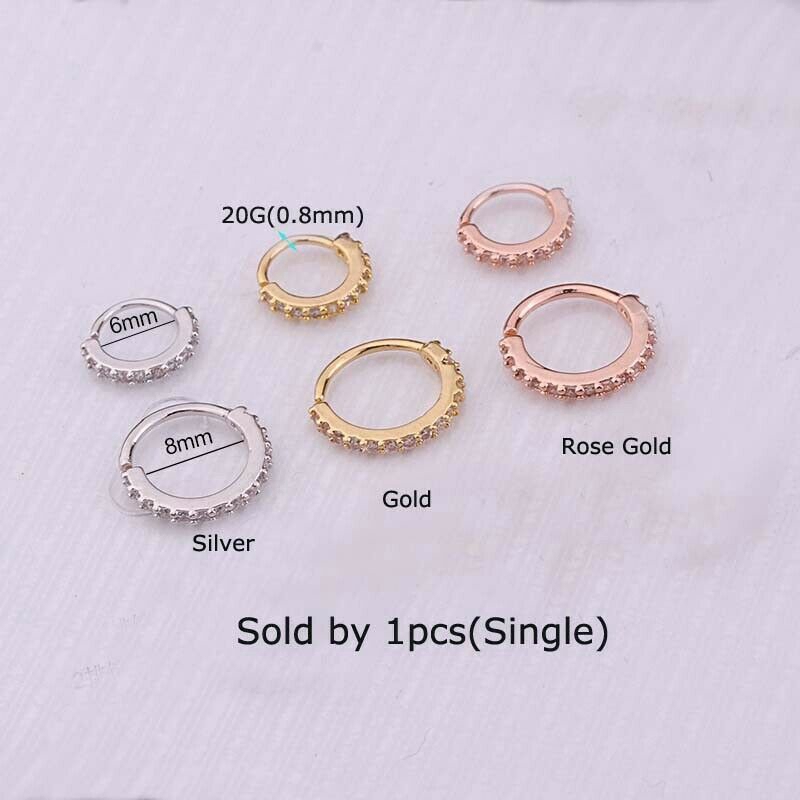 Grosir Anting Hoop Tulang Rawan Tragus Tindik Pinna Hidung Palsu Helix Rook Piercing 20G Tembaga