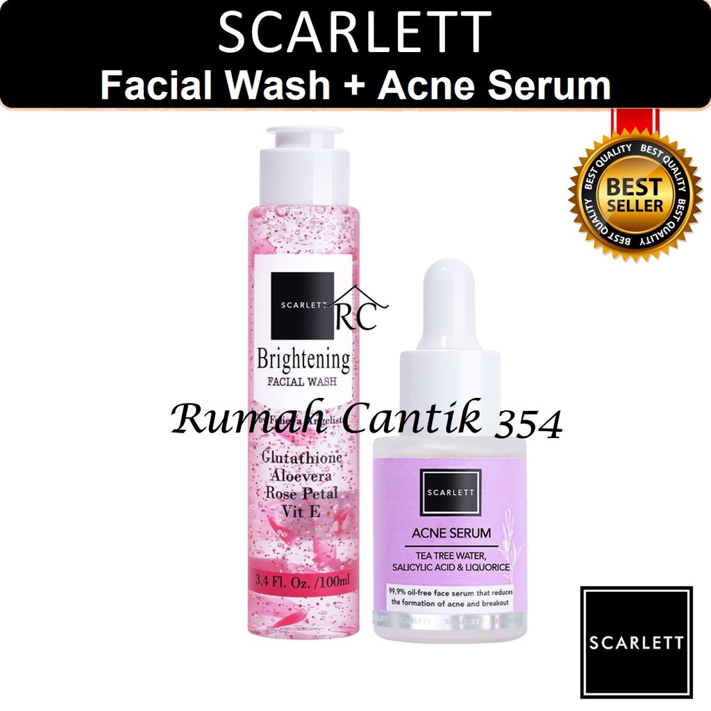 Scarlett Whitening Facial Wash + Serum Acne Rumah Cantik 354 Facial Care Perawatan Wajah