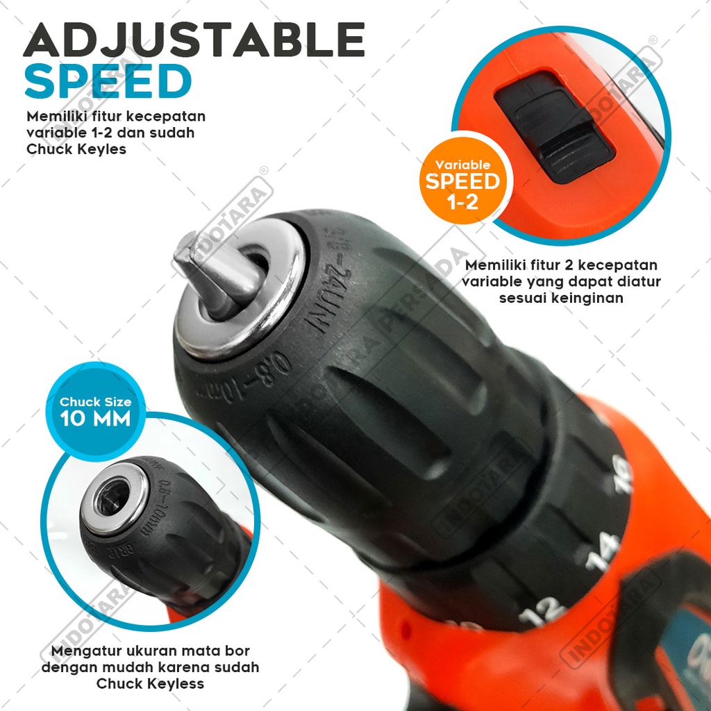 Hand Toolset / Tool Kit Set / Toolbox Cordless Drill Set Orion TR-010-6