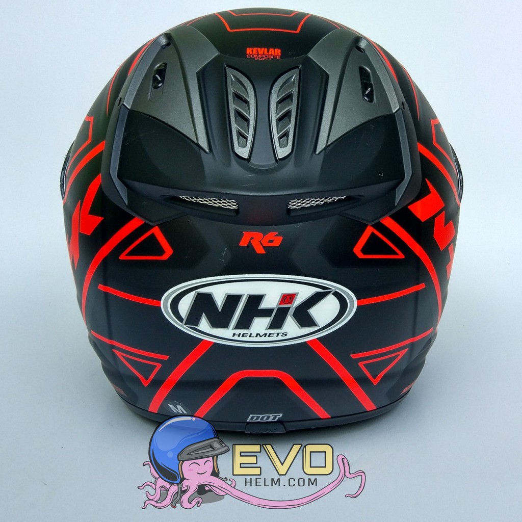 NHK R6 AIRFIT-R GRAPHIC Half Face - Single Visor BLACK DOFF - ORANGE