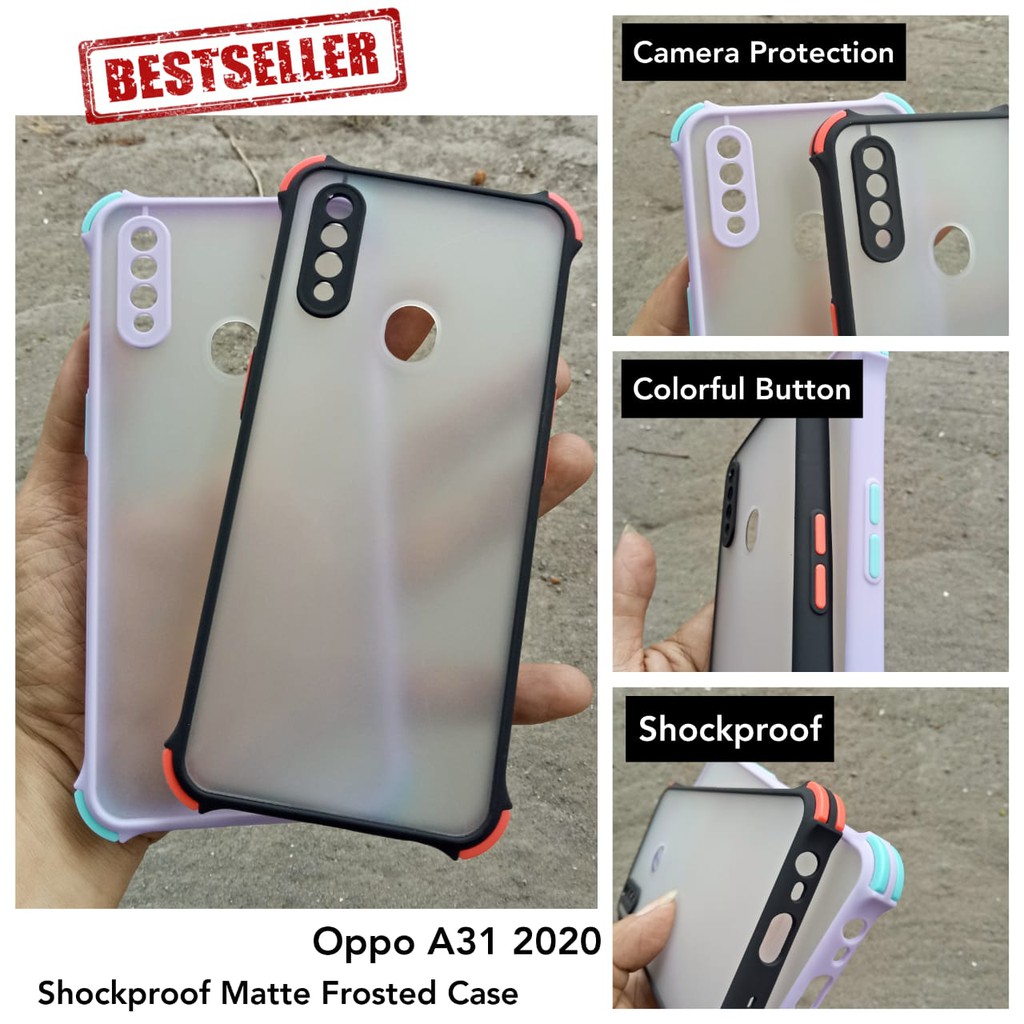 Shockproof Case Oppo A31 2020 Akrilik Dove Matte + 360 Camera Protection Super Hits 2020