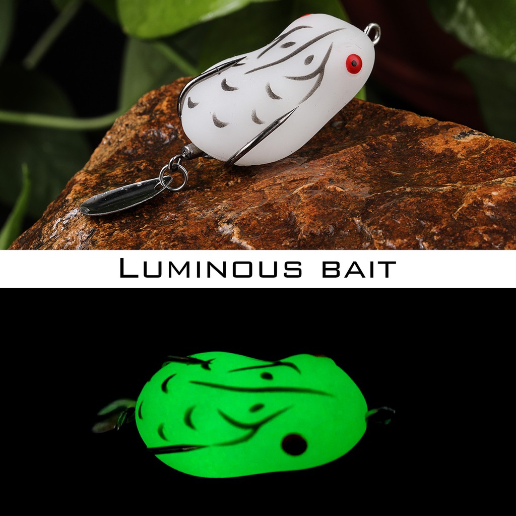 Umpan Pancing Bentuk Katak / Ular Lembut 4cm/7.2g Dengan Kail Ganda dan Aksen Sekuin Frog Bait umpan casting kodok pancing