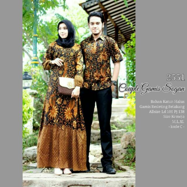 Couple Maura Ruffle Batik Couple gamis Ndoro Jowi DNT