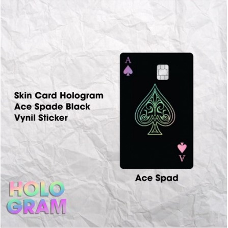 

Sticker Skin Card HOLOGRAM - Vinyl ATM Debit Credit Emoney Flazz Stiker Ace Spad Black
