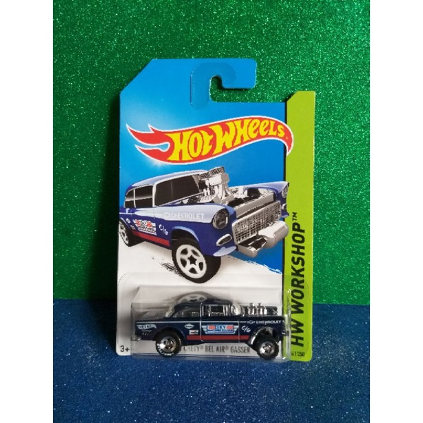 THS Ban Karet - 55 Chevy Bel Air Gasser - Hot Wheels - 2014 HW Workshop - HW Performance - biru blue