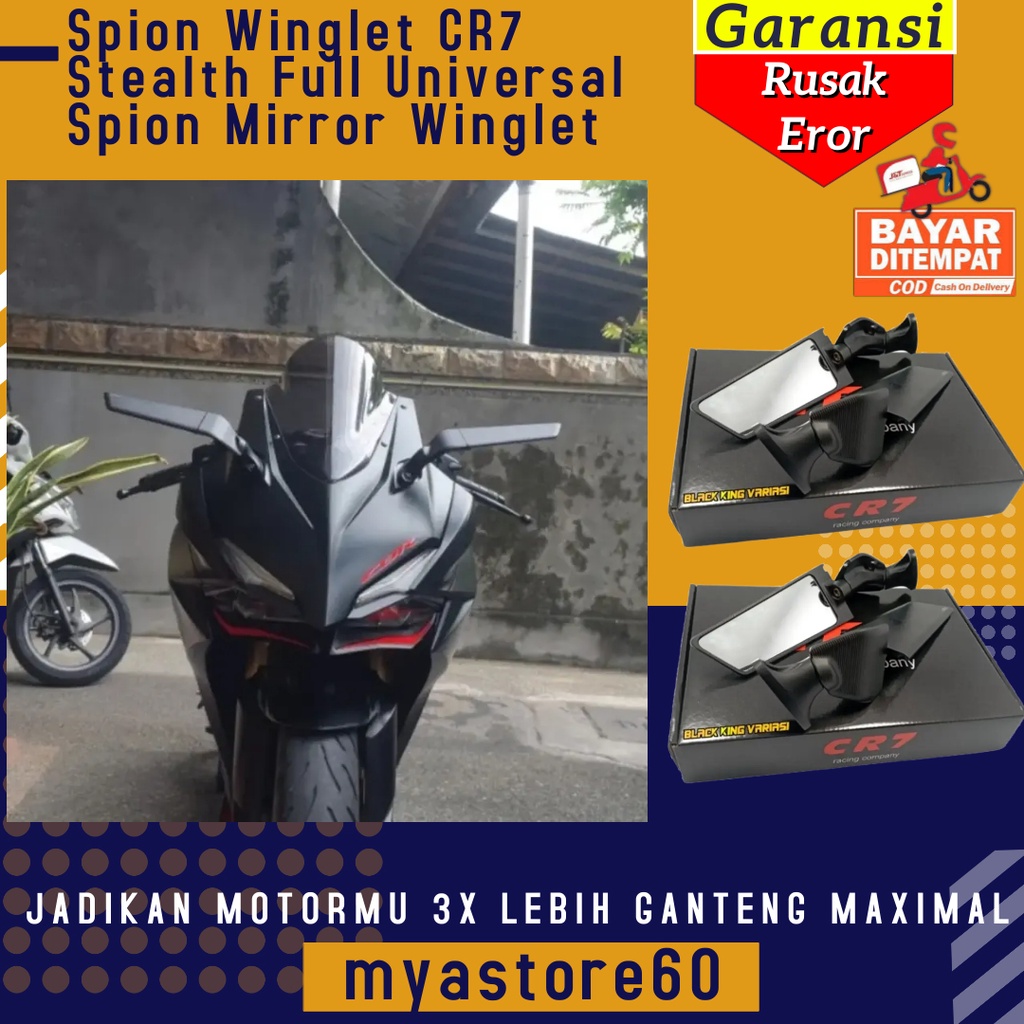 Spion Winglet Nmax Aerox Pcx Adv 10R R15 R25 Cbr 250r Zx636 Z10r R6 Ninja 250 Fi Dll CR7 Stealth Full Universal Sepion Mirror Winglet