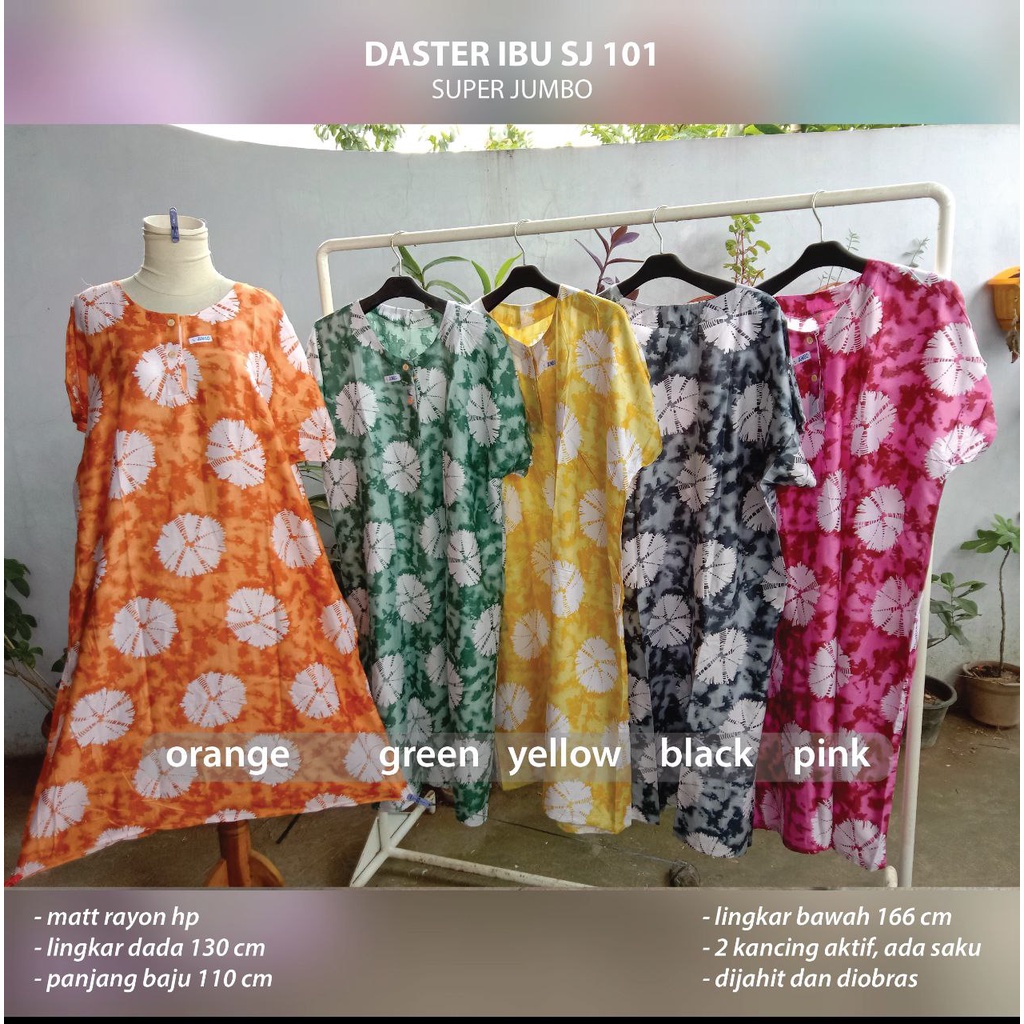 Daster Super Jumbo Daster XXL Jumbo Baju Daster LD 130  Daster Ibu Hamil Daster Rayon Daster Ibu ibu