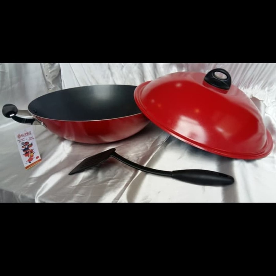 Penggorengan SUPRA Rosemary Wok 36cm+LID/Wajan Supra 36cm+Tutup+Spatula