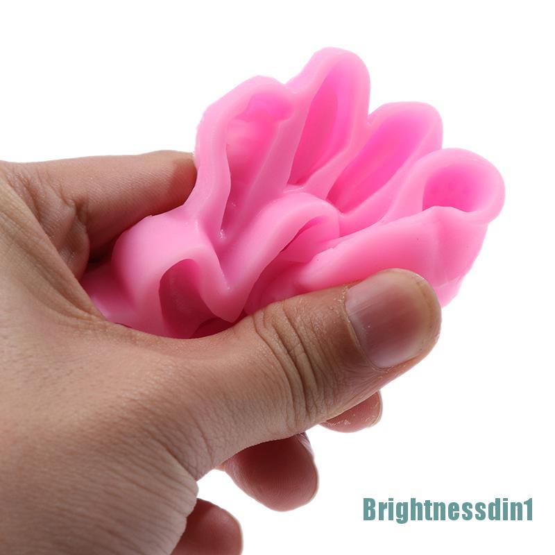 [Brightnessdin1]3D Rabbit Easter Bunny Silicone Mould Fondant Cake Molds Cupcake Tools Kitchen