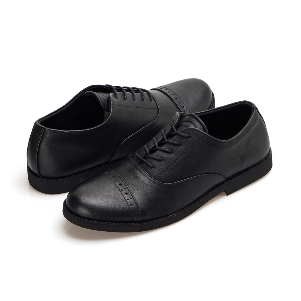 GUSTAV BLACK ORIGINAL x GREATA Sepatu Kulit Sapi Asli Hitam Pria Formal Pantofel Tali Kerja Kantor Dinas Resmi Guru Kantoran Pesta Undangan Wedding Kondangan Nikah Kuliah Semi Casual Derby Modern Oxford Genuine Leather Men Footwear Keren Terbaru Kekinian