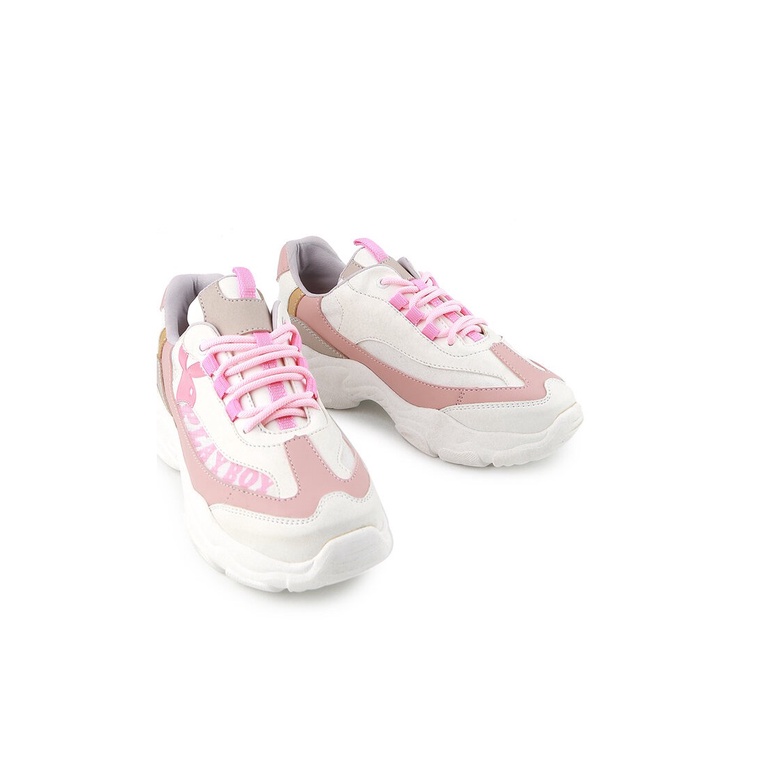 SEPATU SNEAKER PLAYBOY WANITA ORIGINAL CASUAL KETS BRANDED PINK PLW08