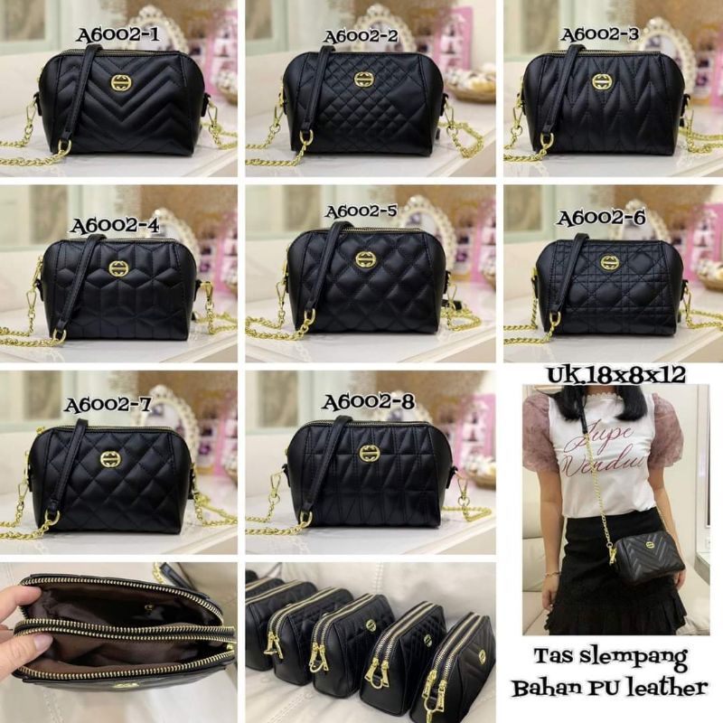 NEW ITEM tas fashion sling mini import 2 ruang kode A16002 / 2066