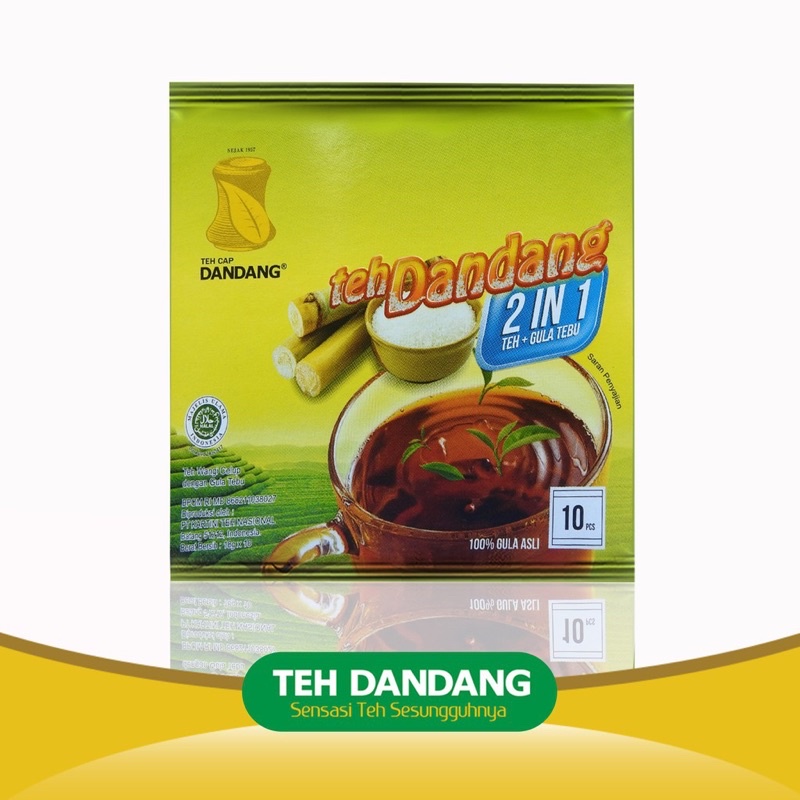 

Teh Dandang 2 in 1 - Teh Gula Tebu [1 renteng isi 10 pcs] beli 2 Renteng Gratis Tepak makan