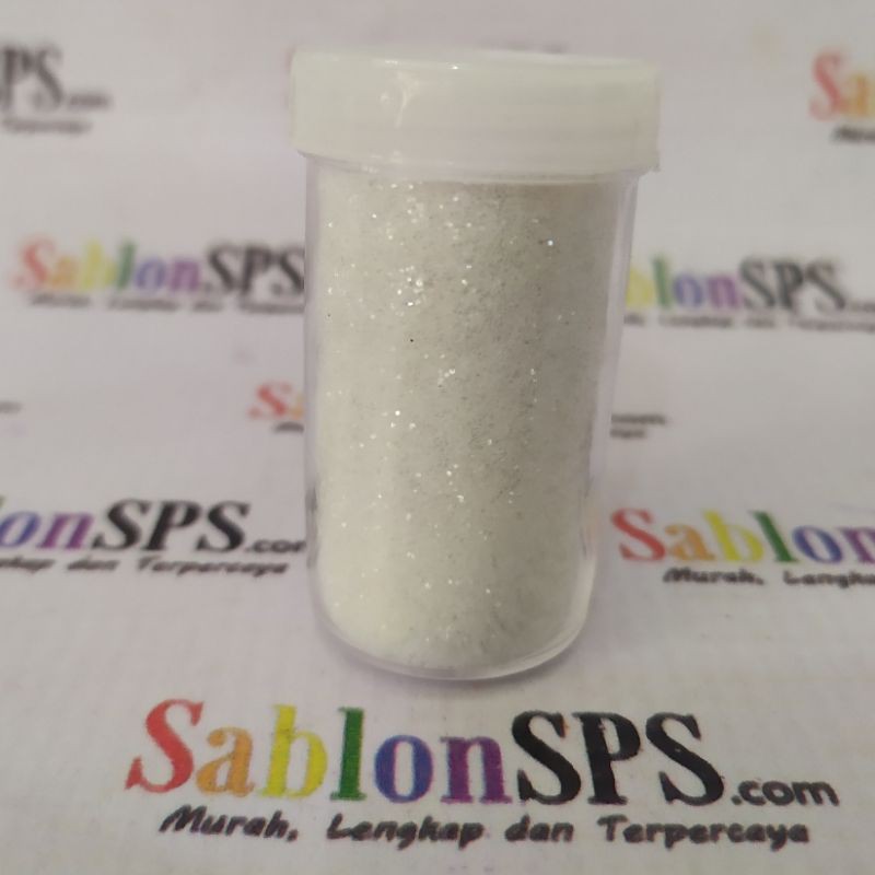 BUBUK GLITER SUGAR PUTIH GLITTER POWDER 10gr CUP BESAR